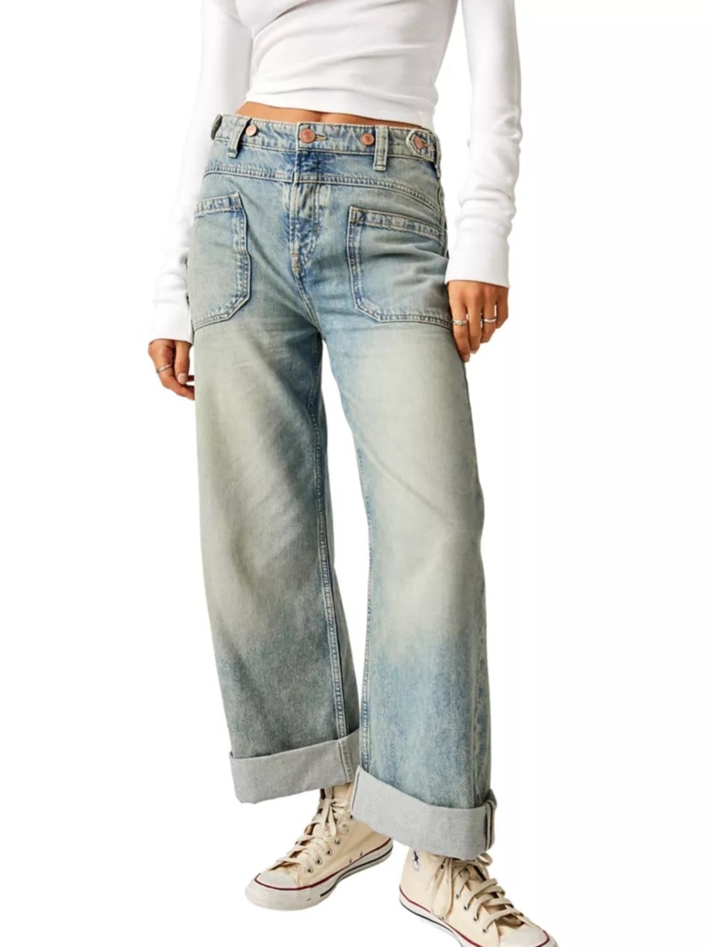 Free People We The Free Palmer Cuffed Jeans. NWT. La La land size 24